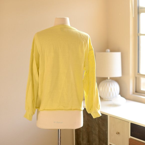 Universal Thread Lemon Yellow Balloon Sleeved Sweatshirt - Picture 4 of 7